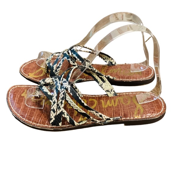Sam Edelman Georgette Phthalo Snake Print Woven Slides size 9 - Picture 7 of 10
